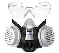 Dräger X-plore 3300 demi-masque avec filtre à particules P3 R & lunettes de protection X-pect 8320, pour les artisans et les bricoleurs contre les fines poussières/particules, taille M