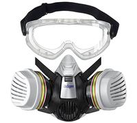 Dräger X-plore 3300 Demi-masque de protection pour travaux chimiques avec lunettes de protection X-pect 4400 & filtre combiné ABEK1 Hg P3, protection contre les vapeurs, gaz & particules, taille M