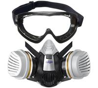 Dräger X-plore 3300 Masque de protection avec filtre A2P3 & lunettes de protection intégrales X-pect 4200 pour la peinture, protection fiable contre les vapeurs et les gaz, taille S