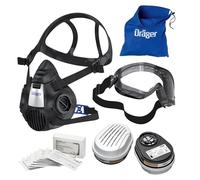 Dräger X-plore 3500 Kit de protection respiratoire contre les feux de forêt : Demi-masque + filtre ABEK1Hg-P3, Protection contre la fumée et les cendres en cas d'incendie de forêt, Taille S