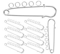 DRAFIDEEP Épingles de sûreté en Alliage argenté 10 pièces avec 5 Trous, Clips Pratiques pour Fabrication de Broches et Accessoires artisanaux sur Foulards et pendentifs pour Bricolage