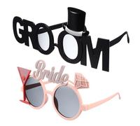 DRAFIDEEP Lunettes Team Bride pour Mariage et Bachelor Party, Accessoires Photobooth Mariage en Plastique, 2pcs Design et Forme Charmante pour Mariée et Marié
