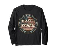 Draft Barron T-Shirt Drapeau Américain pour Hommes Manche Longue