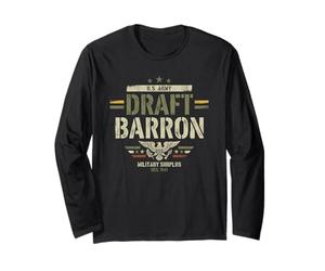 Draft Barron T-Shirt Drapeau Américain pour Hommes Manche Longue