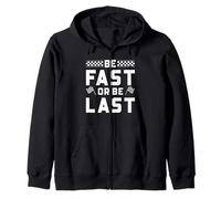 Drag Racing Be Fast Or Last Drapeau à Damier Devise Racer Sweat à Capuche