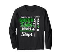 Drag Racing Green Light Start Tree Trash Talk Racer Humour Manche Longue