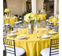 Dragées Anahita Nappe Ronde en Tissu 300 cm Jaune