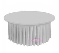 Dragées Anahita Nappe Ronde Juponnage Lycra Argenté Spandex Extensible