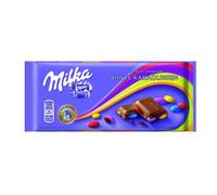 Dragées au chocolat au lait alpin et au cacao Milka multicolores 100g