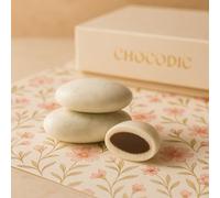 Dragées chocolat dubai style 1kg - pas cher - environ 190 dragées 71% de cacao & crème de pistache chocolat dubaï - Fabrication artisanale en France (Blanc vernis, 1kg)