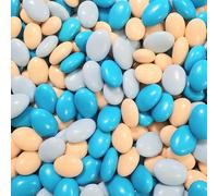 Dragées chocolat intérieur GUIMAUVE variation de bleu turquoise bleu lagon ivoire 500g - pas cher - environ 125 dragées -