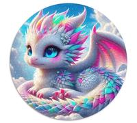 Dragon 1000 Piece Puzzle Rond, pour Enfants Adult Éduchatif Décoration pour Enfants Cadeau De Qualité Supérieure 1000pcs (67.5x67.5cm)