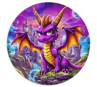 Dragon 1000 Piece Puzzle Rond, pour Enfants Adult Jouets De Anti Stress Unique Jigsaw pour La Famille Amis De Qualité Supérieure 1000pcs (67.5x67.5cm)