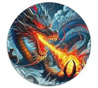 Dragon 1000 Piece Puzzle Rond, pour Enfants Adulte Jouets De Anti Stress Décoration pour Enfants Cadeau 12 Ans De Qualité Supérieure 1000pcs (67.5x67.5cm)