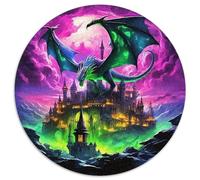 Dragon 1000 Pièces Puzzle Circulaire Arts créatifs Puzzles Classiques Puzzle Rond Créatif Difficile Impossiblepour Adultes De l'art De La Décoration Moderne 1000pcs (67.5x67.5cm)