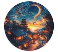 Dragon 1000 Pièces Puzzle Circulaire Jeu Éduchatif Défi Jouets Cadeau Unique pour Adultes Et Enfants 1000pcs (67.5x67.5cm)