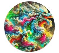 Dragon 1000 Pièces Puzzle pour Adultes Jeux Éduchatifs Puzzle Anti-Stress Cultiver l'esprit D'équipe pour Hommes, Femmes, Seniors 1000pcs (67.5x67.5cm)