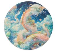 Dragon 1000 Pièces Puzzle Rond Classiques Familial Pression Réduite Cadeau Unique pour Adultes Et Enfants 1000pcs (67.5x67.5cm)