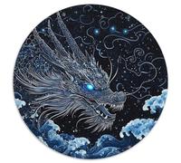 Dragon 1000 Pièces Puzzle Rond Jeu Difficile Impossible Cadeau Unique pour Adultes Et Enfants 1000pcs (67.5x67.5cm)