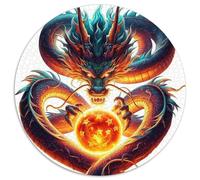 Dragon 1000 Pièces Puzzle Rond Puzzles Classiques The Majestic Dragon Puzzle Circulaire Créatif - Jeu Éducatif Pièces Parfaitement Assorties Intéressants Cadeau Unique 1000pcs (67.5x67.5cm)