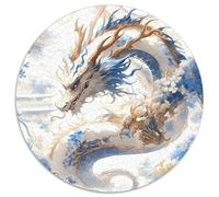 Dragon 1000 Pièces Puzzle Rond Puzzles Classiques The Majestic Dragon Puzzle Circulaire Décompression Jeu D'Intelligence Activité Familiale Intéressants Cadeau Unique 1000pcs (67.5x67.5cm)