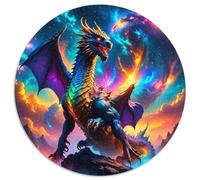 Dragon 1000 Pièces Puzzle Rond Puzzles Classiques The Majestic Dragon Puzzle Ronds Créatif - Jeu Éducatif Pièces Parfaitement Assorties Puzzle Adulte Intéressants Cadeau Unique 1000pcs (67.5x67.5cm)