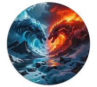 Dragon 1000 Pièces Puzzle Rond Puzzles Classiques The Majestic Dragon Puzzle Ronds Créatif - Jeu Éducatif Activité Familiale Puzzle Adulte Intéressants Cadeau Unique 1000pcs (67.5x67.5cm)