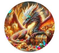 Dragon 1000 Pièces Puzzle Rond Puzzles Classiques The Majestic Dragon Puzzle Ronds Décompression Jeu D'Intelligence Activité Familiale Ami Intéressants Cadeau Unique 1000pcs (67.5x67.5cm)