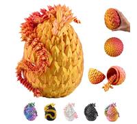 Dragon 3D dans l'œuf - Œuf de dragon avec dragon 36 cm | Grand œuf de 12 cm | Dragon surprise à éclosion multicolore en or rouge | Jouet fantaisie mobile & figurine de collection pour enfants