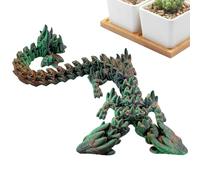 Dragon 3D - Dragon imprimé 3D | Jouet Fidget en à double tête | Modèle de serpent articulé flexible avec corps torsadé, articulations mobiles, bureau exécutif pour bureau à domicile