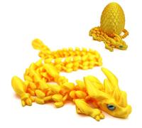 Dragon 3D, Dragons Articulés Imprimés en 3D Décoration Univers Fantastique Fidget Toy Jouet Idée Cadeau Unique Décoration d'Intérieur Maison Chambre Salon Enfant (30 cm, Or)