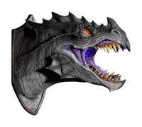 Dragon 3D monté sur le mur,Art de mur de dragon avec tête de dragon 3D - Sculpture fantasy Wall Art spectaculaire, décoration de salle pour les bureaux à domicile