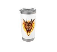 Dragon à flammes qui respire le feu Gobelet isotherme en acier inoxydable double paroi