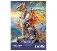Dragon à Paris 3 Couches Carton 1000 PC Dragon en Ville Puzzle Adultes, Jeu Ultra Difficile, Décompression, Décor Mural & Cadeau Famille/Seniors 38x26cm/1000pcs