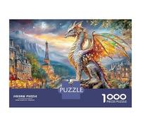 Dragon à Paris Puzzle 1000 PiècesDragon Town Adulte Papier Recyclé pour Passionnés Stimuler l'esprit pour Cadeaux Corporatifs Qualité Premium 70x50cm/1000pcs