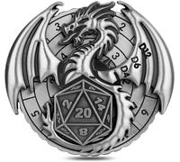 Dragon Ailé Roulette Dés Spinner,7-En-1 Métal Spinner De Dés D&d,Gyroscope Du Bout Des Doigts,Cadeaux Dnd Avec Boîte Cadeau Logo Dragon,Jeu De Rôle,Accessoires De Jeu De Société,Argent Foncé