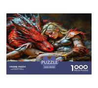 Dragon and Beauty Puzzle 1000 Pièces pour Adultes Et Enfants Animal De l'art De La Décoration Moderne Jeu Cadeau Unique 1000 Pieces pour Jeux D'activités Familiales Cadeaux De Voyage 70x50cm/1000pcs