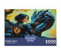 Dragon and Beauty Puzzle 1000 Pièces pour Adultes Et Enfants Animal De l'art De La Décoration Moderne Jeu Cadeau Unique 1000 Pieces Activité Relaxante Cadeau d'anniversaire 38x26cm/1000pcs