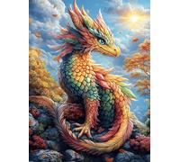 Dragon Ardent dans Une vallée de Montagne 500 Pièces Puzzle Expert Confirmé en Carton sans Déformation Animaux et Plantes Très Difficile Décoration Murale Collection Cadeau Fête des Pères Premium 500