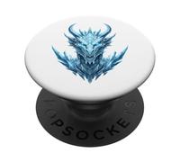 Dragon Art pour Les Amateurs de Dragons Dragon de Glace en Cristal PopSockets PopGrip Adhésif