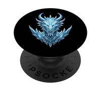 Dragon Art pour Les Amateurs de Dragons Dragon de Glace en Cristal PopSockets PopGrip Adhésif