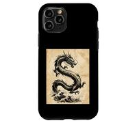 Dragon Art Vintage Japonais à l'encre lavée Coque pour iPhone 11 Pro