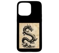 Dragon Art Vintage Japonais à l'encre lavée Coque pour iPhone 15 Pro Max