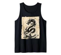 Dragon Art Vintage Japonais à l'encre lavée Débardeur