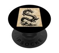 Dragon Art Vintage Japonais à l'encre lavée PopSockets PopGrip Adhésif