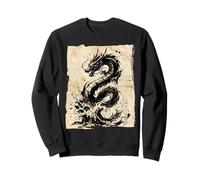 Dragon Art Vintage Japonais à l'encre lavée Sweatshirt