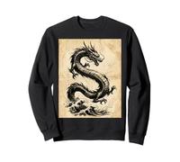 Dragon Art Vintage Japonais à l'encre lavée Sweatshirt