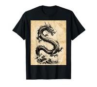 Dragon Art Vintage Japonais à l'encre lavée T-Shirt