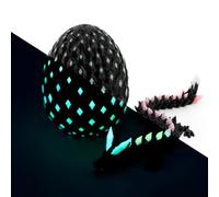 Dragon Articulé 3D, Oeuf De Dragon Imprimé en 3D, Jouet Lumineux, Jouet de Articulé Ailé pour Cadeaux Adultes Enfants Noël Pâques Décoration de Bureau (Coloré Fluorescent)