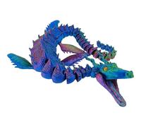 Dragon articulé - Figurine imprimée en trois dimensions, créature fantastique entièrement articulée, sculpture de jeu de mouvement portable, modèle d'affichage segmenté flexible | Pour bureau, détente